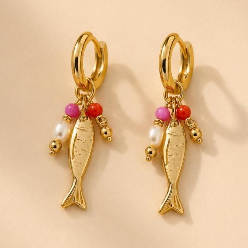 Fish hoop earrings D3